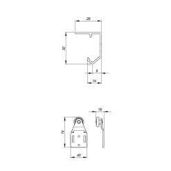 Système coulissant SLID'UP 120 pour 1 porte de placard - rail 1,94 m - 45 kg