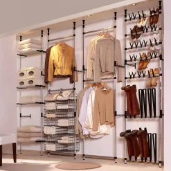 Système de garde robe télescopique avec barres Aluminium