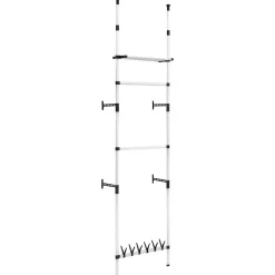 Système de garde-robe télescopique barres et étagère Aluminium vidaXL