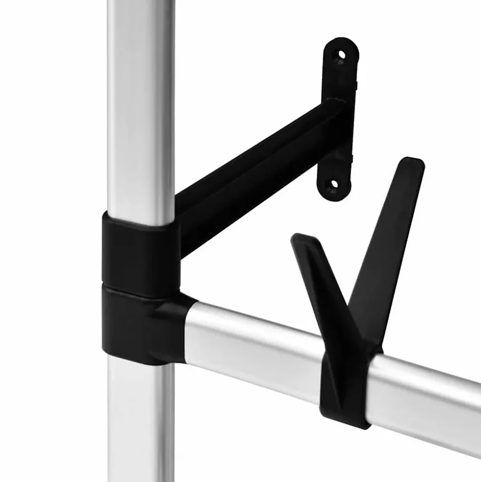 Système de garde-robe télescopique barres et étagère Aluminium vidaXL