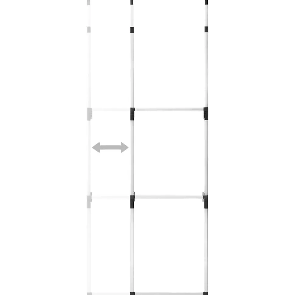 Système de garde-robe télescopique avec barres Aluminium vidaXL