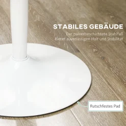 Table à manger ronde 70x75 cm pour 2 personnes avec pied en acier