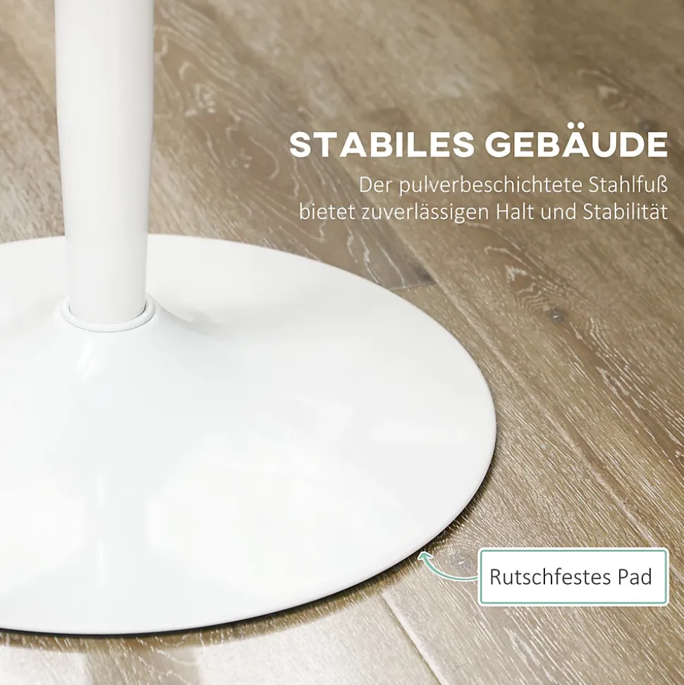 Table à manger ronde 70x75 cm pour 2 personnes avec pied en acier
