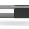Table Basse : 2 Tiroirs, 1 Étagère, Noir Graphite / Marbre Noir, 97 X 45 X 65 Cm