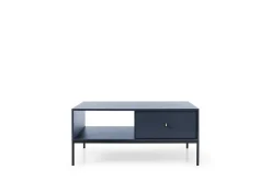 Table basse, bleu marine, 103,5 x 46,2 x 68 cm, pieds noires