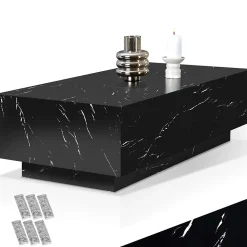 Table basse d'appoint avec pieds en bois MDF sans montage design minimaliste