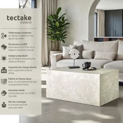 Table basse d'appoint en bois MDF sans montage design minimaliste