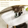 Table Basse Ovale à 2 Niveaux 100x50x45CM-Plateau en Faux Marbre et Etagère Ouverte-Charge 50+25KG-4 Patins de Protection