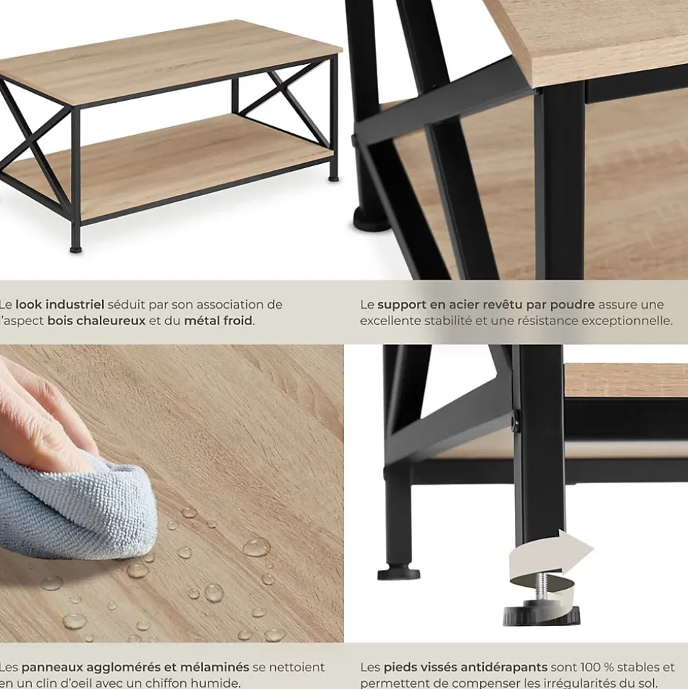 Table basse salon Style industriel
