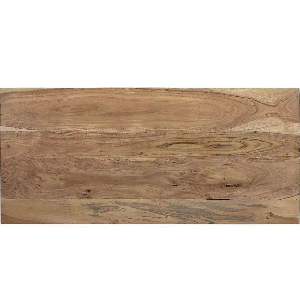 Table basse tv taipei WOMO-DESIGN 110x50 cm bois massif d'acacia pieds en métal espace de rangement