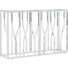 Table console argenté 110x30x70 cm acier inoxydable et verre vidaXL