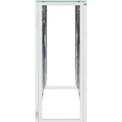 Table console argenté 110x30x70 cm acier inoxydable et verre vidaXL