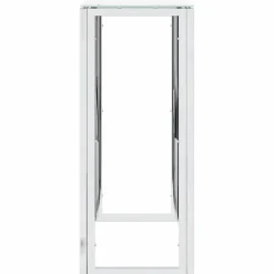 Table console argenté 70x30x70 cm acier inoxydable et verre vidaXL