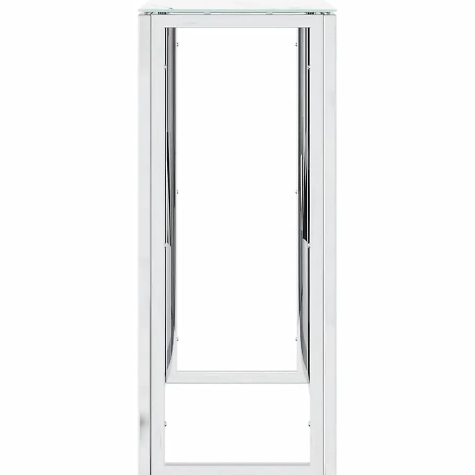 Table console argenté 70x30x70 cm acier inoxydable et verre vidaXL