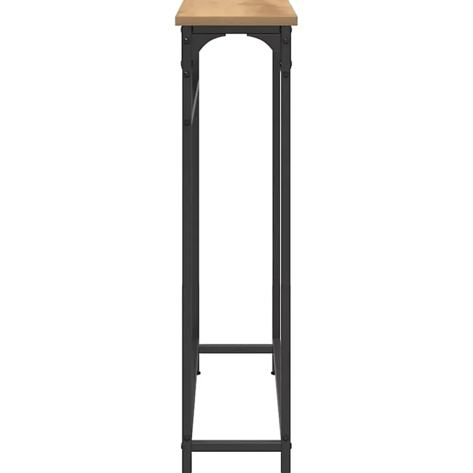 Table console avec étagère Chêne artisanal 75 x 19,5 x 75 cm vidaXL