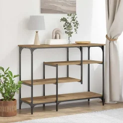 Table Console avec étagère chêne artisanal 100 x 35 x 75 cm vidaXL