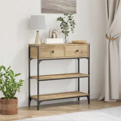 Table console avec tiroir Chêne artisanal 72,5 x 25 x 75 cm vidaXL