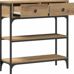 Table console avec tiroir Chêne artisanal 72,5 x 25 x 75 cm vidaXL