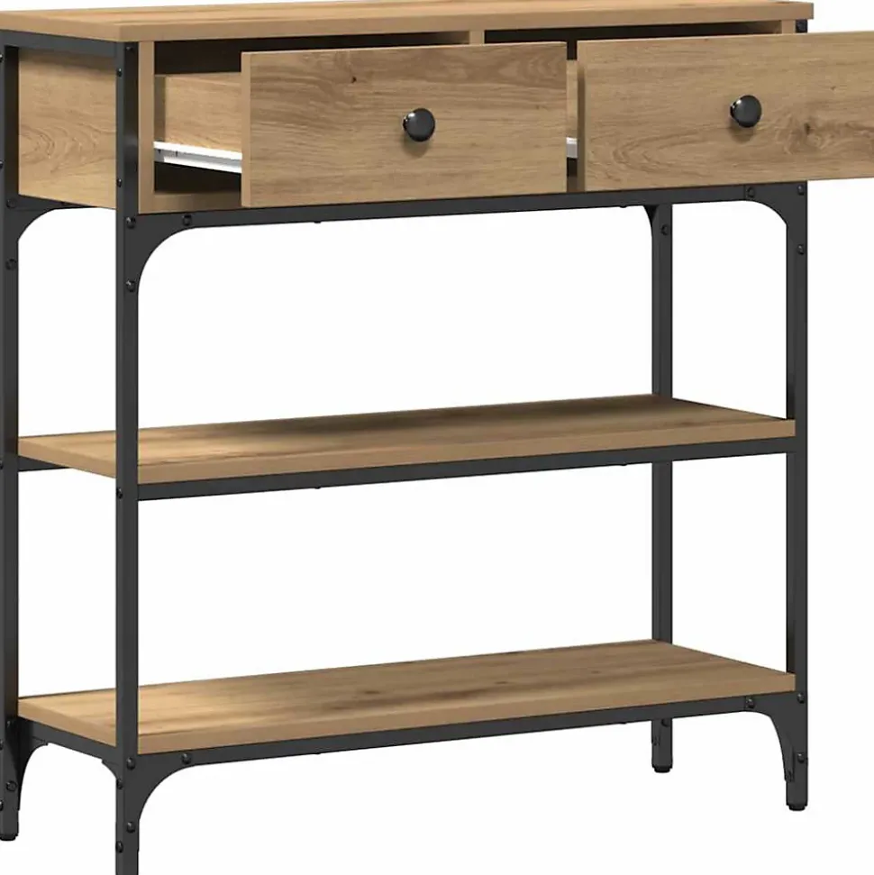 Table console avec tiroir Chêne artisanal 72,5 x 25 x 75 cm vidaXL
