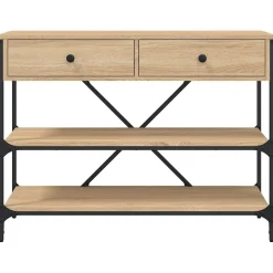 Table console avec tiroirs et étagères chêne sonoma vidaXL