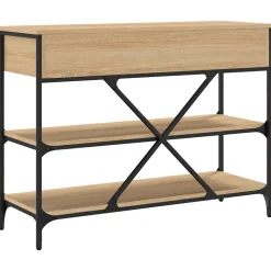 Table console avec tiroirs et étagères chêne sonoma vidaXL