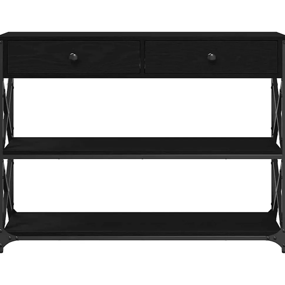 Table Console avec tiroir Chêne noir 100 x 28 x 75 cm vidaXL