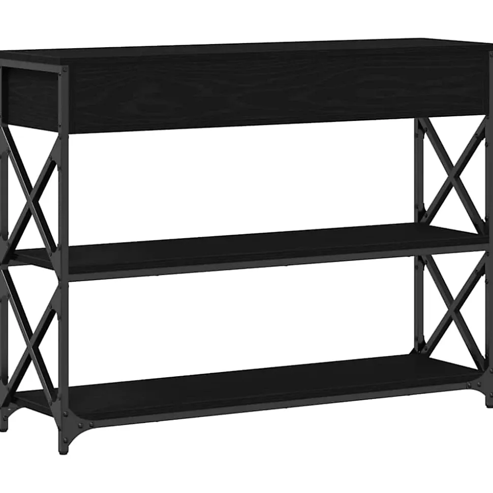 Table Console avec tiroir Chêne noir 100 x 28 x 75 cm vidaXL