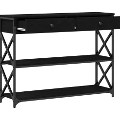 Table Console avec tiroir Chêne noir 100 x 28 x 75 cm vidaXL