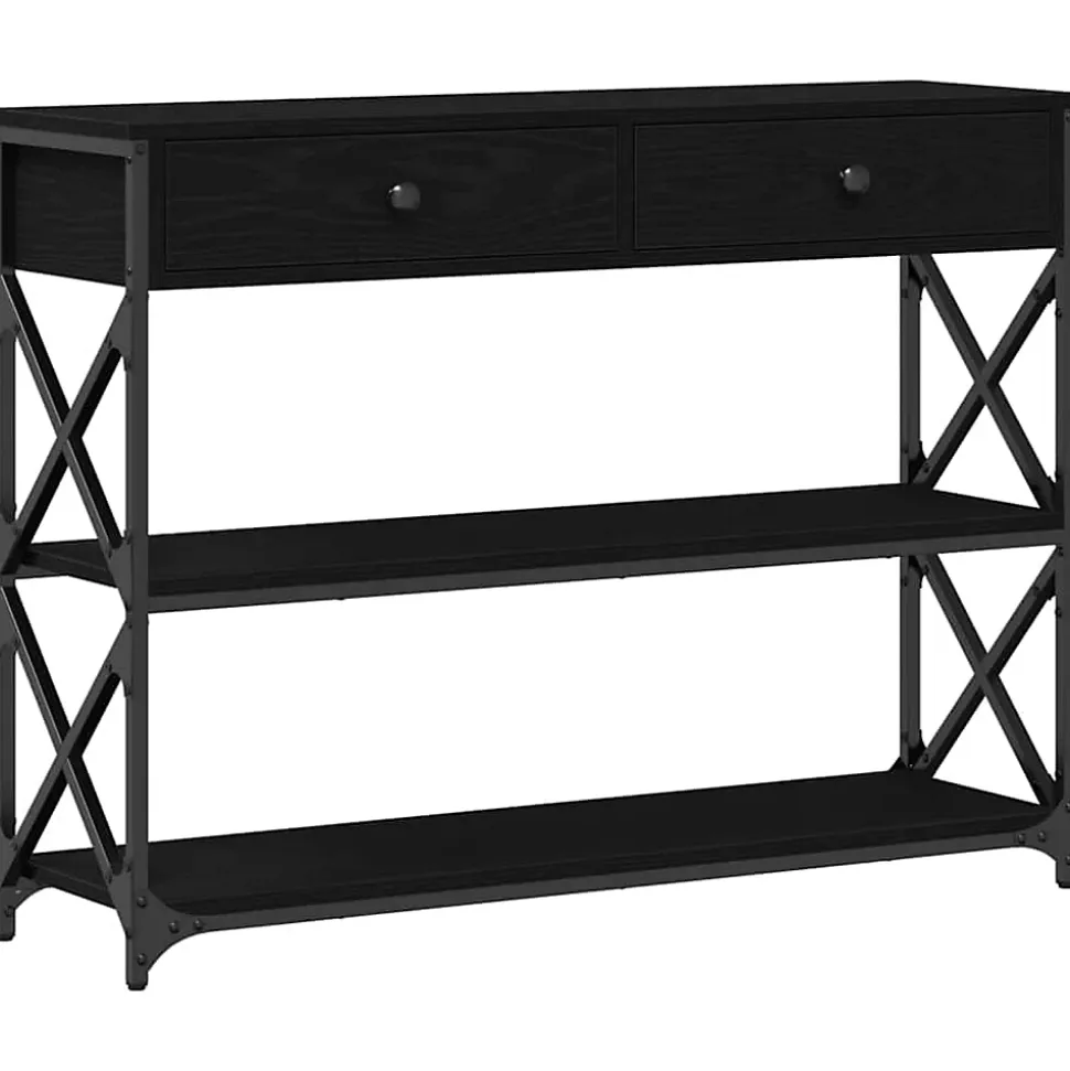 Table Console avec tiroir Chêne noir 100 x 28 x 75 cm vidaXL