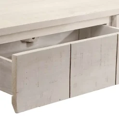 Table console blanc 110x35x75 cm bois de manguier solide vidaXL