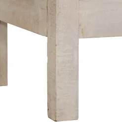 Table console blanc 110x35x75 cm bois de manguier solide vidaXL