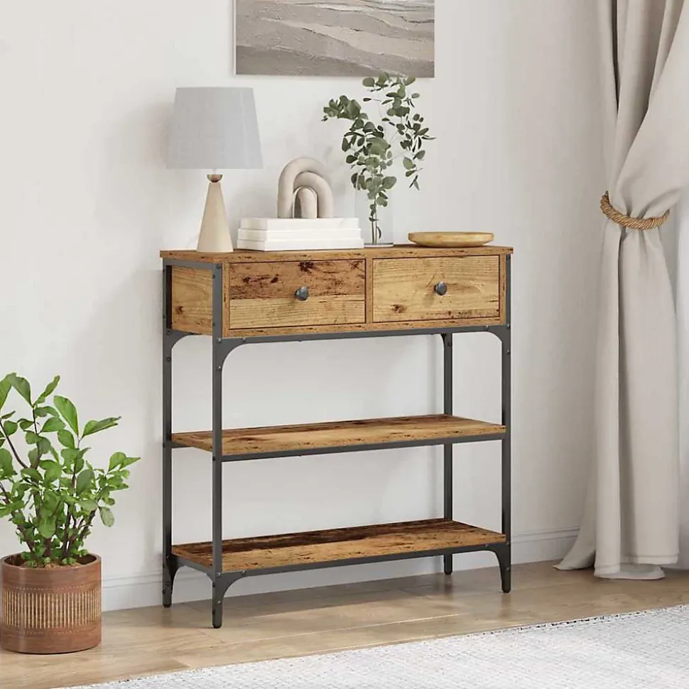 Table console Bois ancien 72,5 x 25 x 75 cm Bois d'ingénierie vidaXL