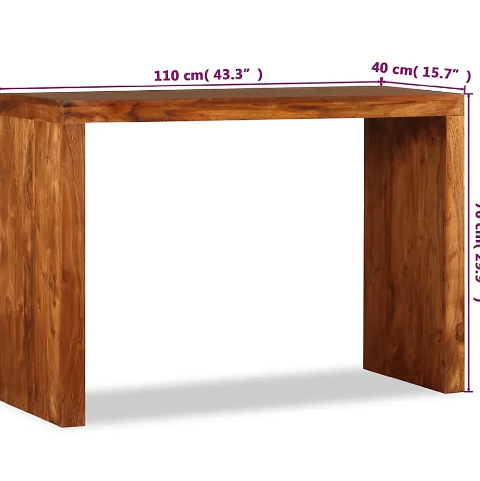 Table console Bois massif avec finition miel 110x40x76 cm vidaXL
