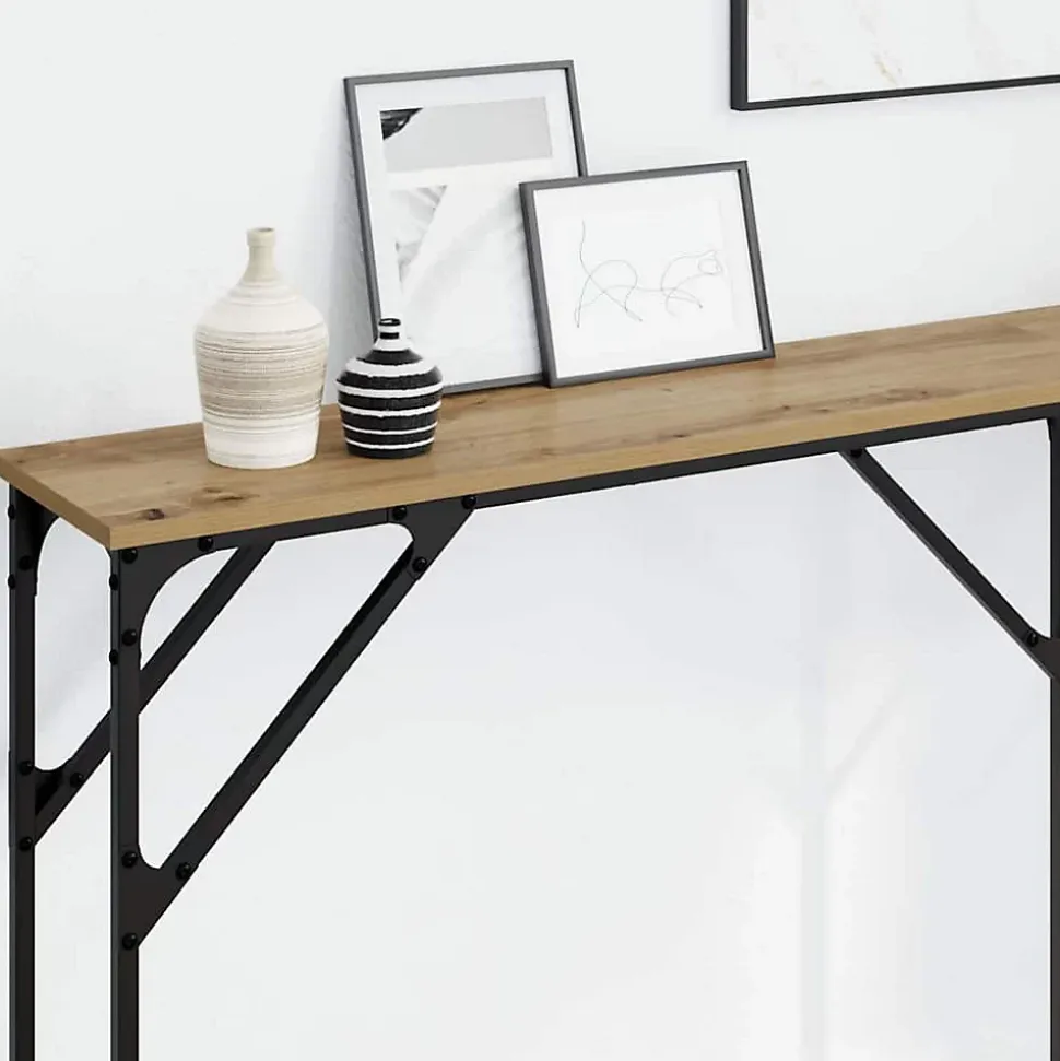 Table console chêne artisanal 180 x 23 x 75 cm vidaXL