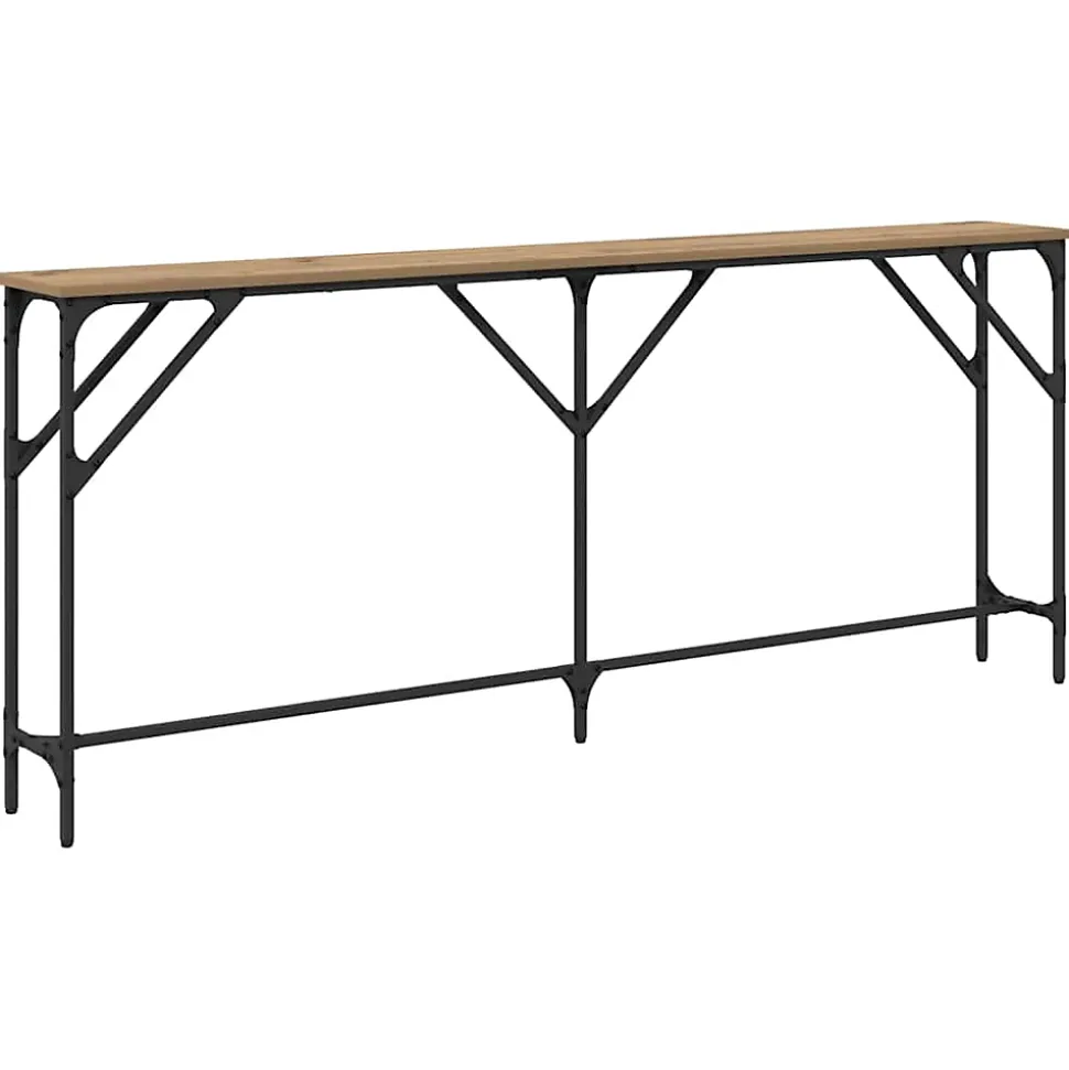 Table console chêne artisanal 180 x 23 x 75 cm vidaXL