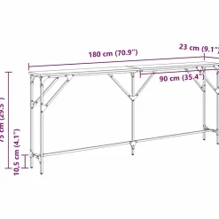 Table console chêne artisanal 180 x 23 x 75 cm vidaXL