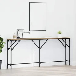 Table console chêne artisanal 180 x 23 x 75 cm vidaXL