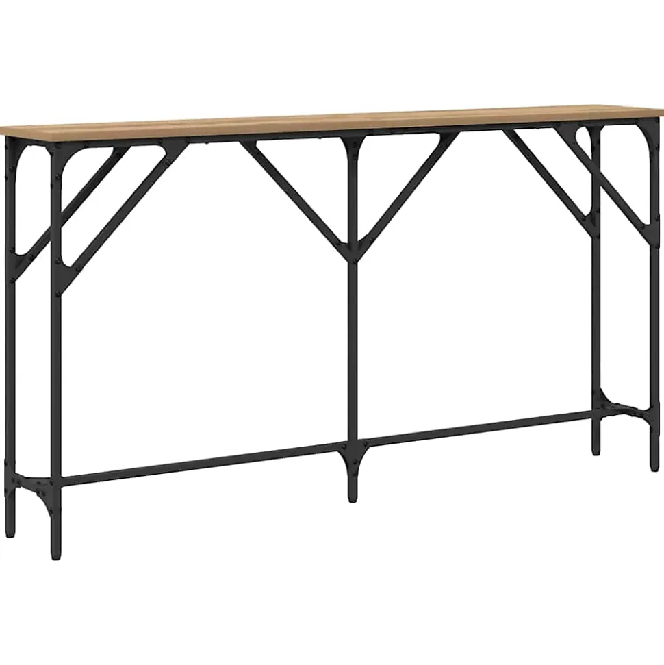Table console chêne artisanal 140 x 23 x 75 cm vidaXL