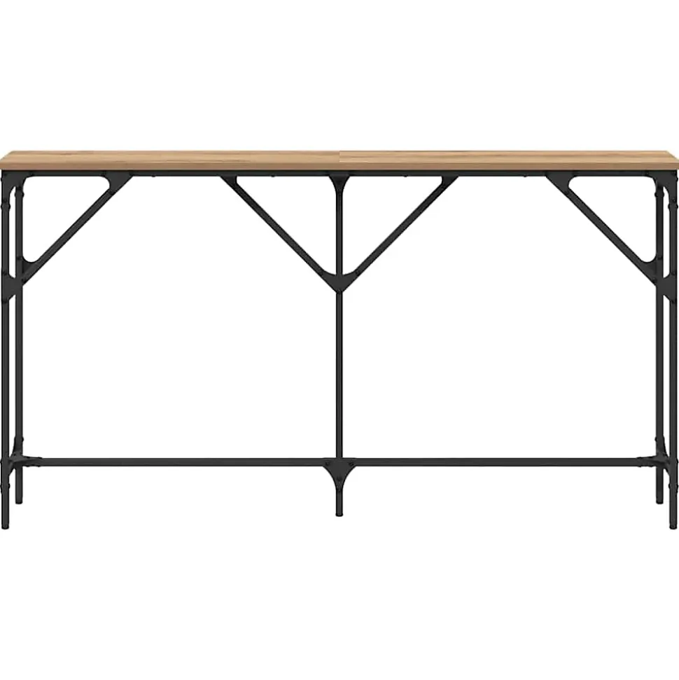 Table console chêne artisanal 140 x 23 x 75 cm vidaXL