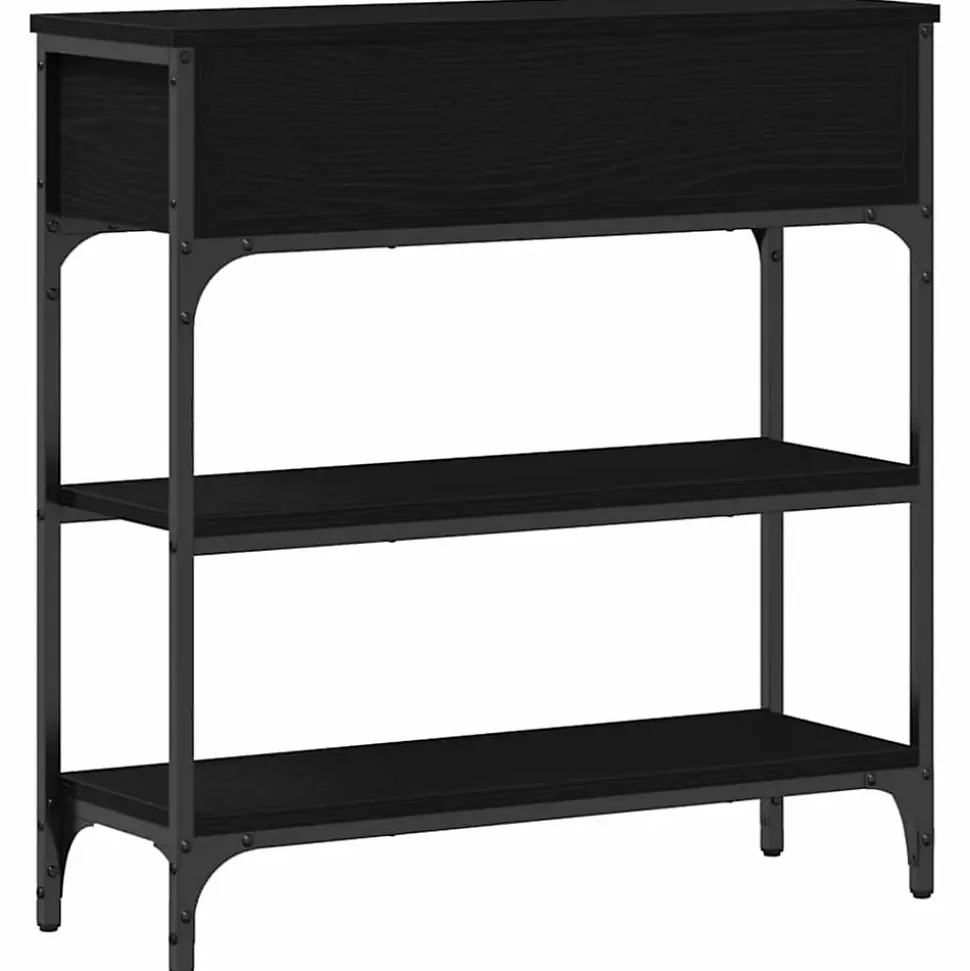 Table console Chêne noir 72,5 x 25 x 75 cm Bois d'ingénierie vidaXL