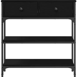 Table console Chêne noir 72,5 x 25 x 75 cm Bois d'ingénierie vidaXL