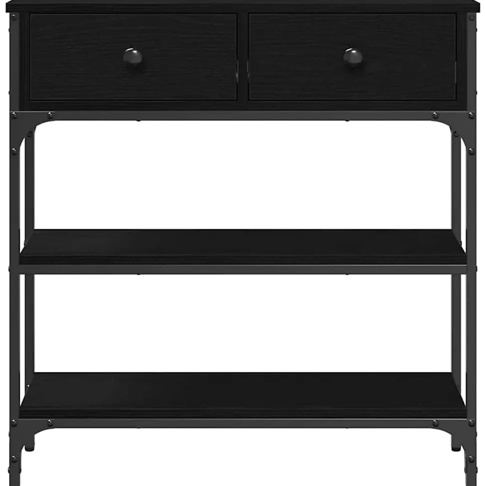 Table console Chêne noir 72,5 x 25 x 75 cm Bois d'ingénierie vidaXL