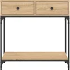 Table console chêne sonoma 75x34,5x75 cm bois d'ingénierie vidaXL