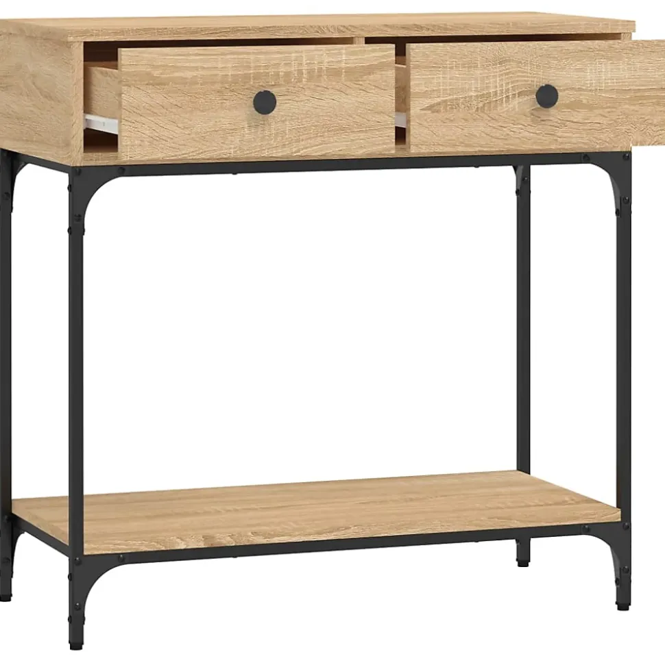 Table console chêne sonoma 75x34,5x75 cm bois d'ingénierie vidaXL