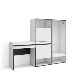 Table Console d'entrée 190x35x145cm meuble chaussures vestiaire blanc