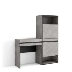 Table Console d'entrée 130x35x145cm meuble à chaussures ciment