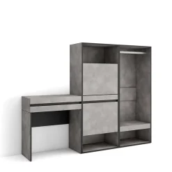 Table Console d'entrée 190x35x145cm meuble chaussures vestiaire gris