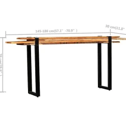 Table console en bois de récupération massif - VIDAXL - Style Vintage - Aspect bois - Rectangulaire