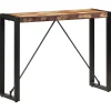 Table console en bois de récupération massif - VIDAXL - 110x35x76 cm - Laqué - Noir - Vintage