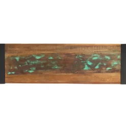 Table console en bois de récupération massif - VIDAXL - 110x35x76 cm - Laqué - Noir - Vintage
